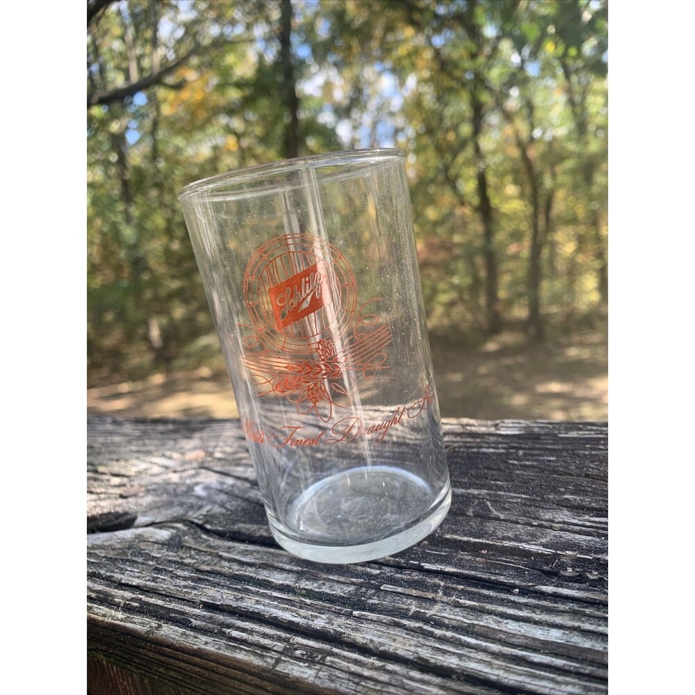 Schlitz Beer Glass / Vtg Tavern Barware Advertising / Man Cave Bar